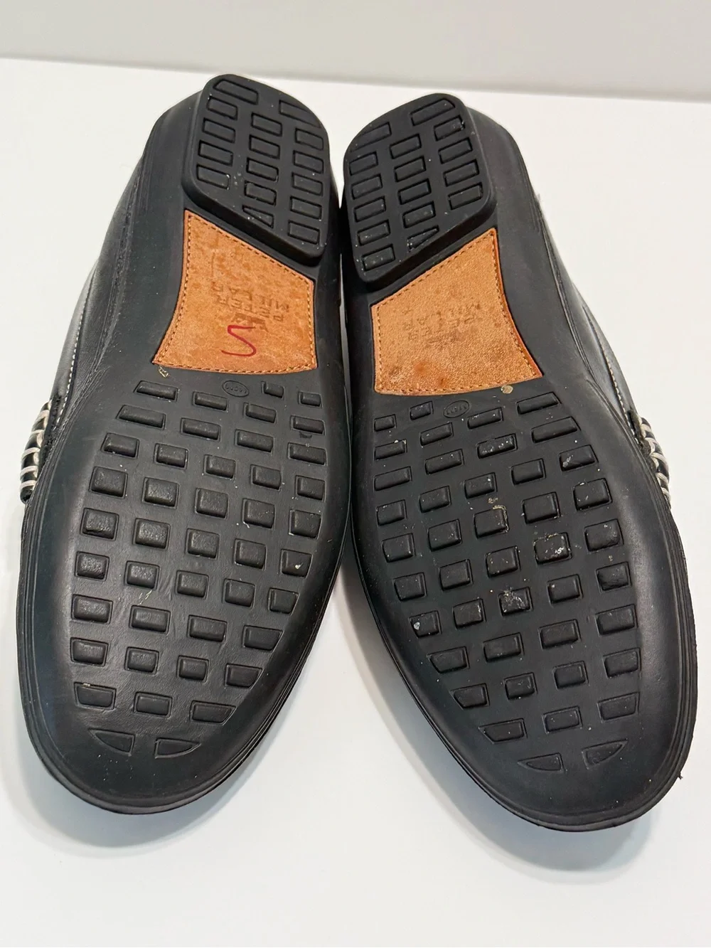 Peter Millar Black Leather Horsebit Driving Loafers Slip On Men Size 9M
